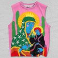 Unisex Mother And Child Printed Tank Top