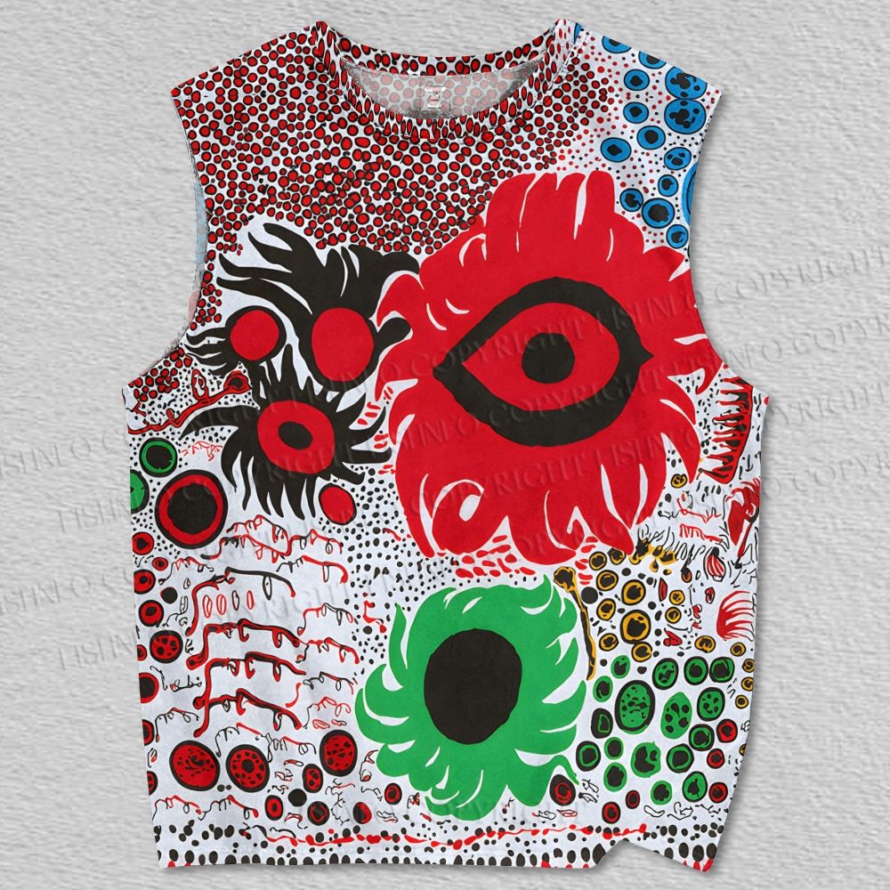 Unisex Yayoi Kusama Eyes Printed Tank Top