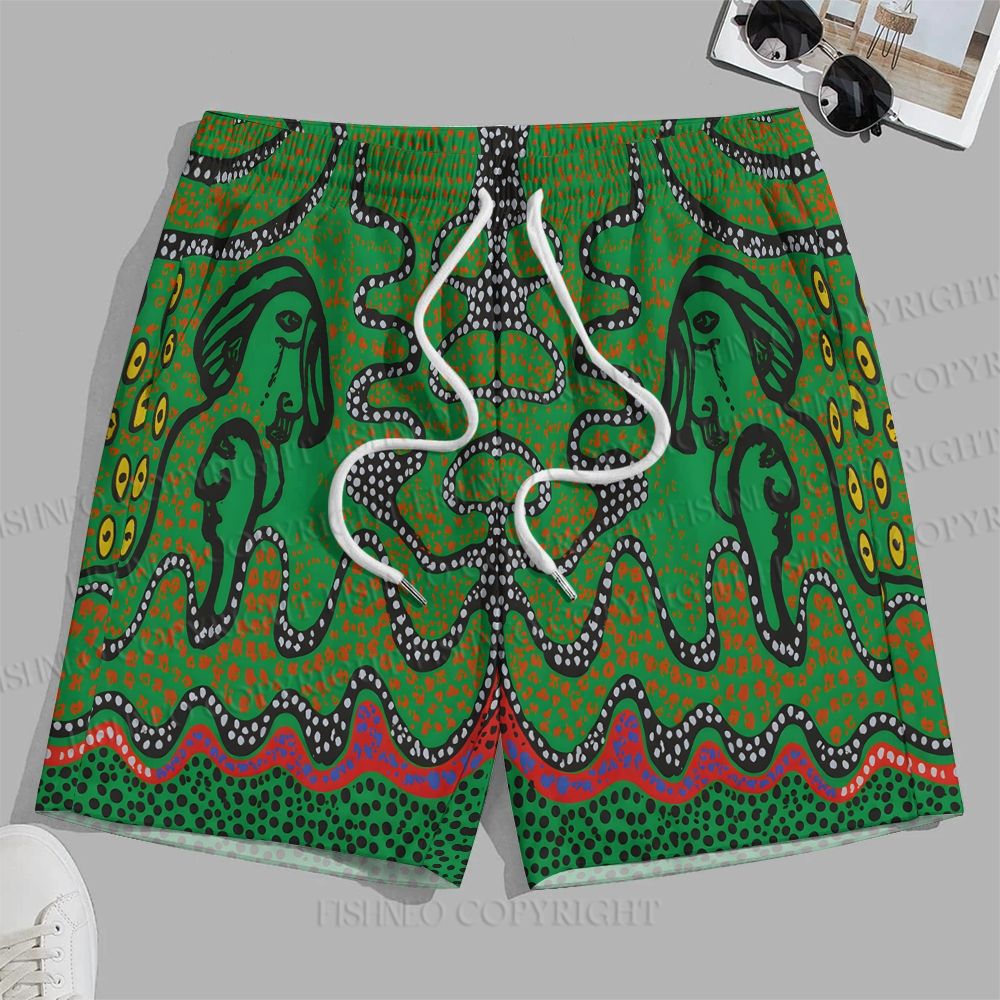 Men's Yayoi Kusama Polka Dot Art Printed Casual Beach Plus Size Shorts