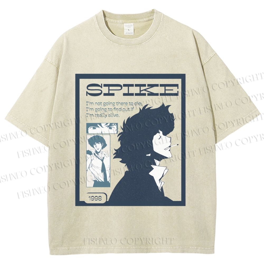 Unisex Cowboy Bebop Spike Printed Washed Tee