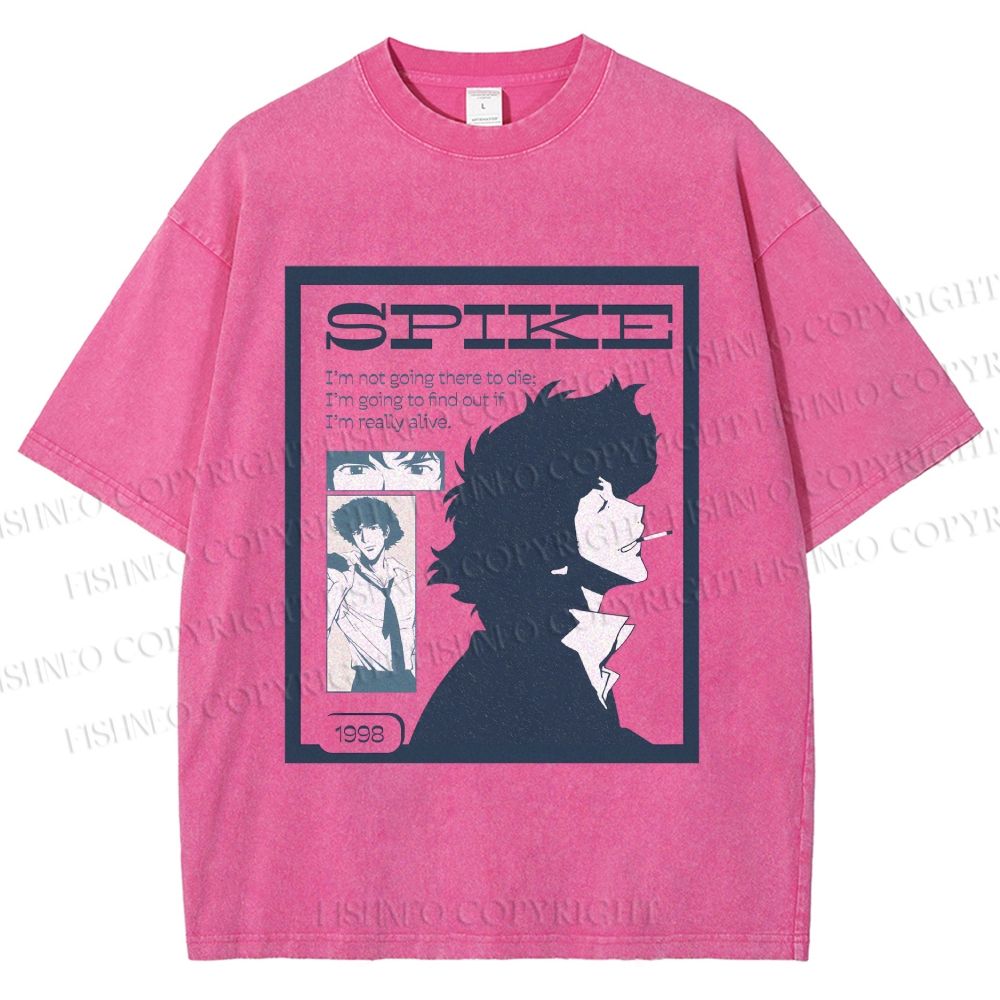 Unisex Cowboy Bebop Spike Printed Washed Tee