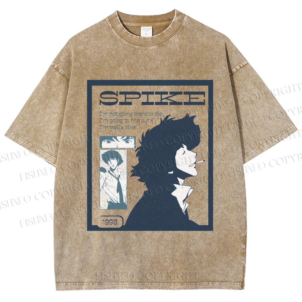 Unisex Cowboy Bebop Spike Printed Washed Tee