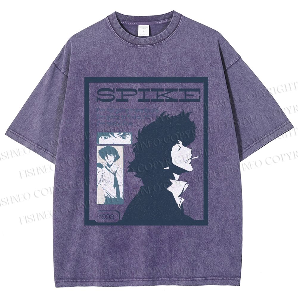 Unisex Cowboy Bebop Spike Printed Washed Tee
