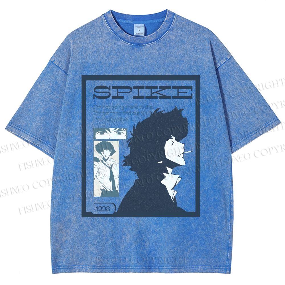 Unisex Cowboy Bebop Spike Printed Washed Tee