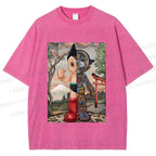 Unisex Japanese Vintage Astro Boy Printed Washed Tee