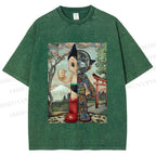 Unisex Japanese Vintage Astro Boy Printed Washed Tee
