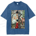 Unisex Japanese Vintage Astro Boy Printed Washed Tee