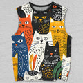 Unisex All Kinds of Cats Printed Tank Top