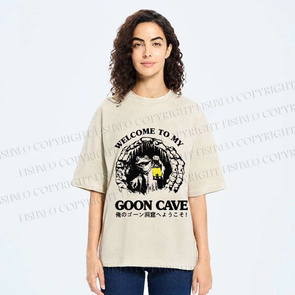 Unisex Welcome To My Dwelling Printed Washed Tee