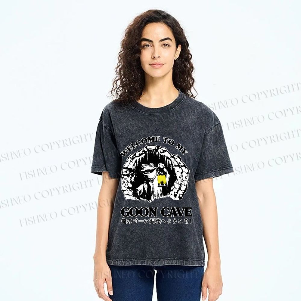 Unisex Welcome To My Dwelling Printed Washed Tee