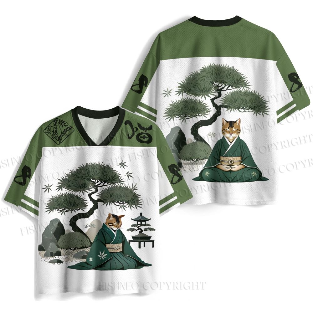 Japanese Cat Samurai Jersey Shirts