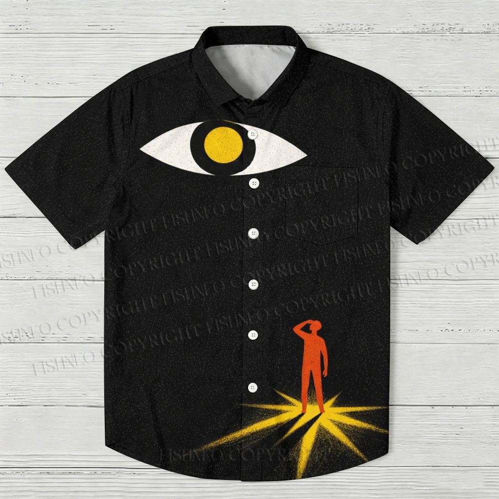 Giant Eye in Dark Hawaiian Shirt