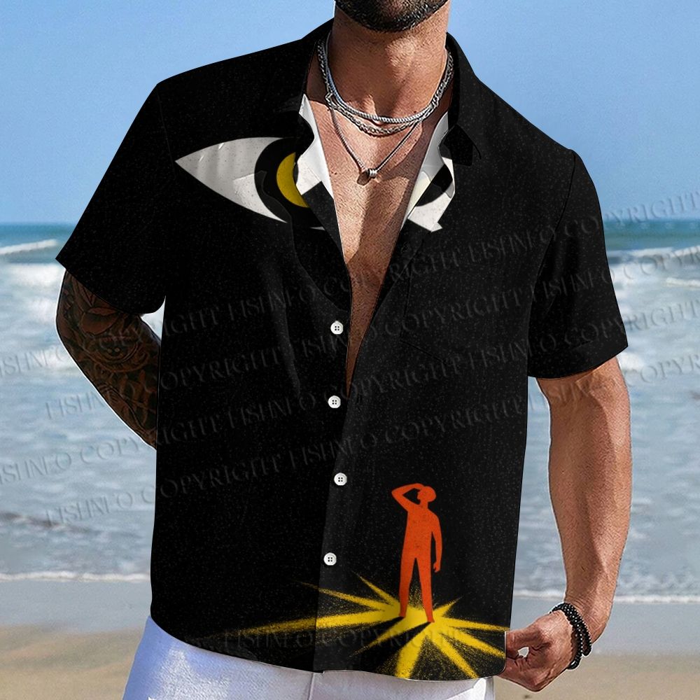 Giant Eye in Dark Hawaiian Shirt