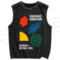 Unisex Bauhaus Geometric Printed Washed Tank Top