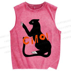 Unisex Ciao Black Panther Printed Washed Tank Top