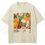 Unisex Yayoi Kusama Flower Printed Washed Tee