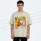 Unisex Yayoi Kusama Flower Printed Washed Tee