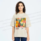 Unisex Yayoi Kusama Flower Printed Washed Tee