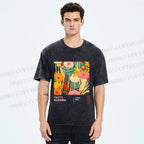 Unisex Yayoi Kusama Flower Printed Washed Tee
