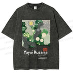 Unisex Yayoi Kusama Polka Dots Printed Washed Tee