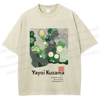 Unisex Yayoi Kusama Polka Dots Printed Washed Tee