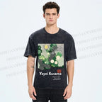 Unisex Yayoi Kusama Polka Dots Printed Washed Tee