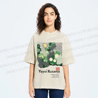 Unisex Yayoi Kusama Polka Dots Printed Washed Tee