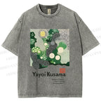 Unisex Yayoi Kusama Polka Dots Printed Washed Tee