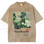Unisex Yayoi Kusama Polka Dots Printed Washed Tee