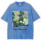 Unisex Yayoi Kusama Polka Dots Printed Washed Tee