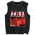 Unisex Akira Printed Washed Tank Top