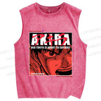 Unisex Akira Printed Washed Tank Top