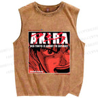Unisex Akira Printed Washed Tank Top