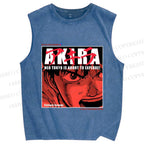 Unisex Akira Printed Washed Tank Top