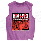 Unisex Akira Printed Washed Tank Top