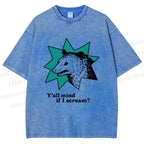 Unisex Y'all Mind If I Scream Possum Printed Washed Tee