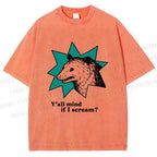 Unisex Y'all Mind If I Scream Possum Printed Washed Tee