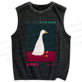 Unisex Yayoi Kusama Animal Art Vintage Printed Washed Tank Top