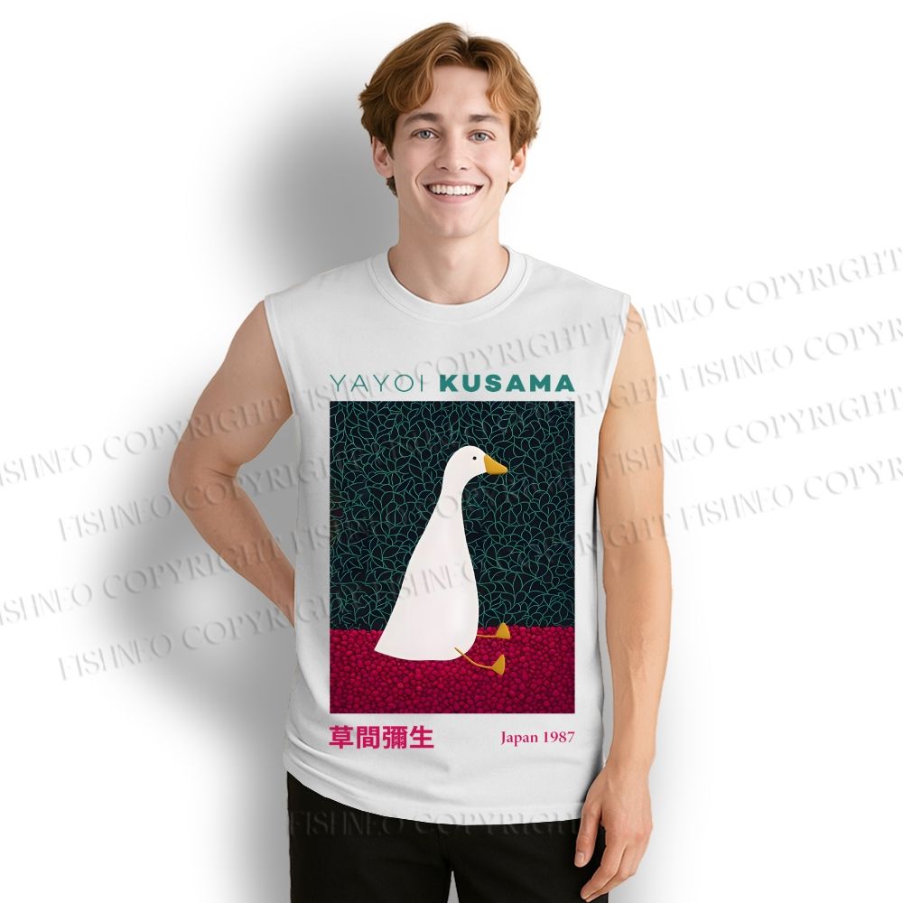 Unisex Yayoi Kusama Animal Art Vintage Printed Cotton Tank Top