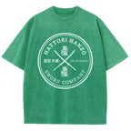 Hattori Hanzo Komainu Okinawa Sword Company Vintage Wash Japanese Design T-Shirt