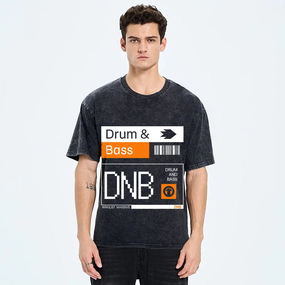 Drum & Bass DNB Ticket Vintage Washed T-shirt