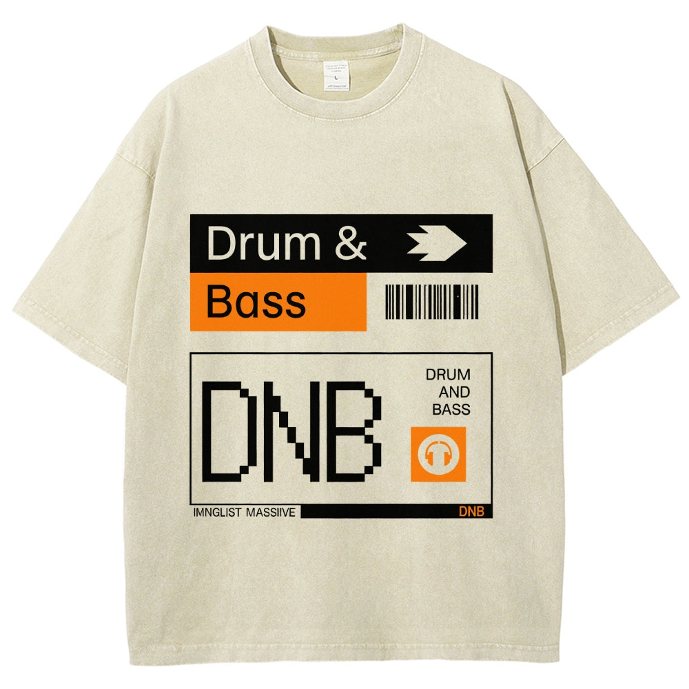Drum & Bass DNB Ticket Vintage Washed T-shirt