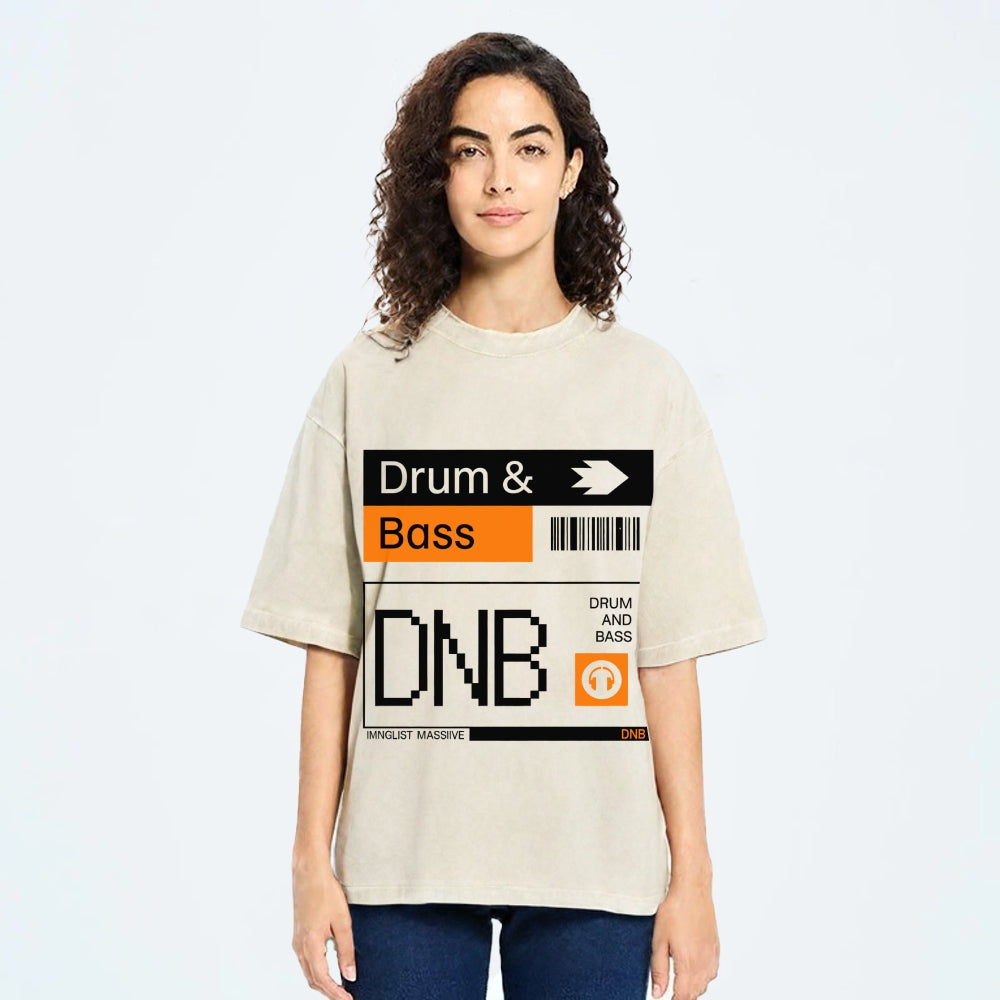Drum & Bass DNB Ticket Vintage Washed T-shirt