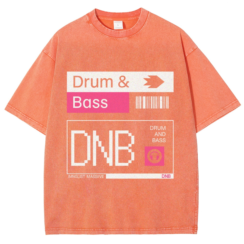Drum & Bass DNB Ticket Vintage Washed T-shirt