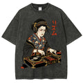 Unisex Geisha DJ Rhythm Printed Washed Tee