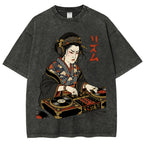 Unisex Geisha DJ Rhythm Printed Washed Tee