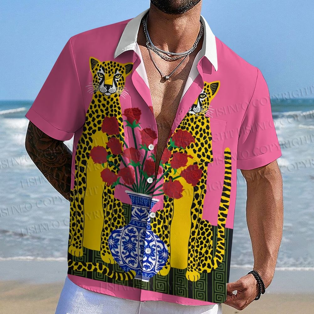 Kitsch Twin Leopards Hawaiian Shirt