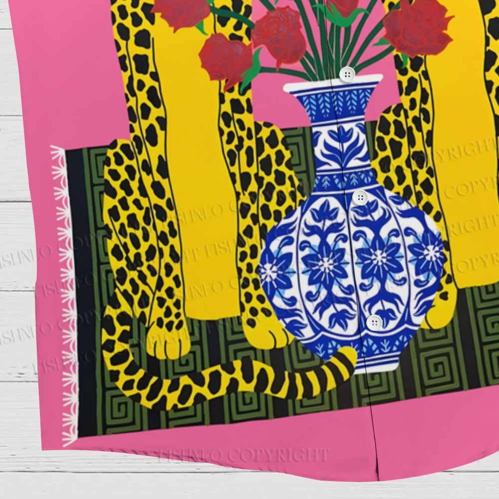 Kitsch Twin Leopards Hawaiian Shirt