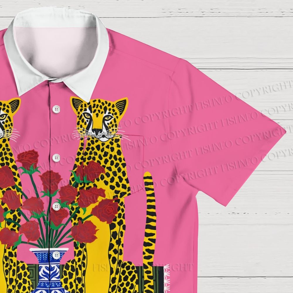 Kitsch Twin Leopards Hawaiian Shirt