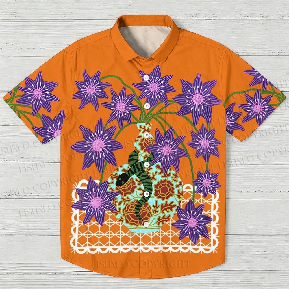 Serpent's Blooms Hawaiian Shirt